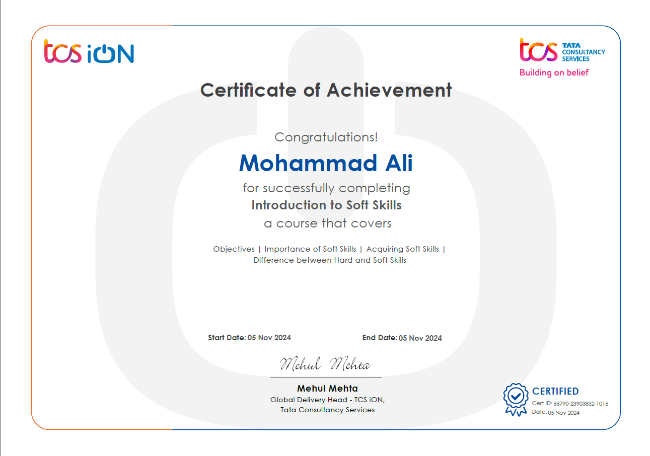 tcs ion Certification